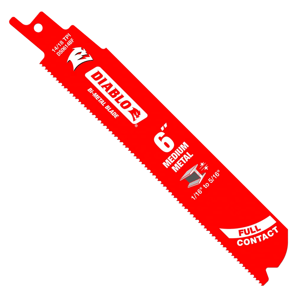 6 . Bi-Metal Recip Blade Medium Van metaal Cutting (3/32 . to 5/16 .) (25-Pack)
