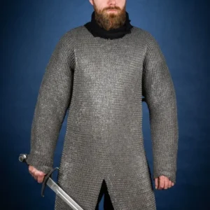 Chainmail Hauberk Flatring Riveted 6mm Staal Oiled S
