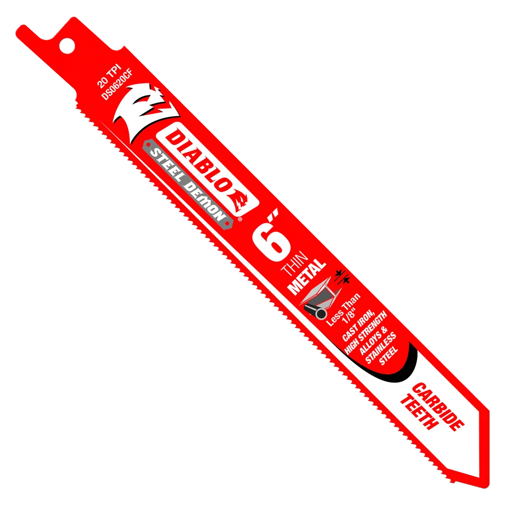 DIABLO 6" Rvs Demon Carbide Recip Blades Thin Metal Cutting