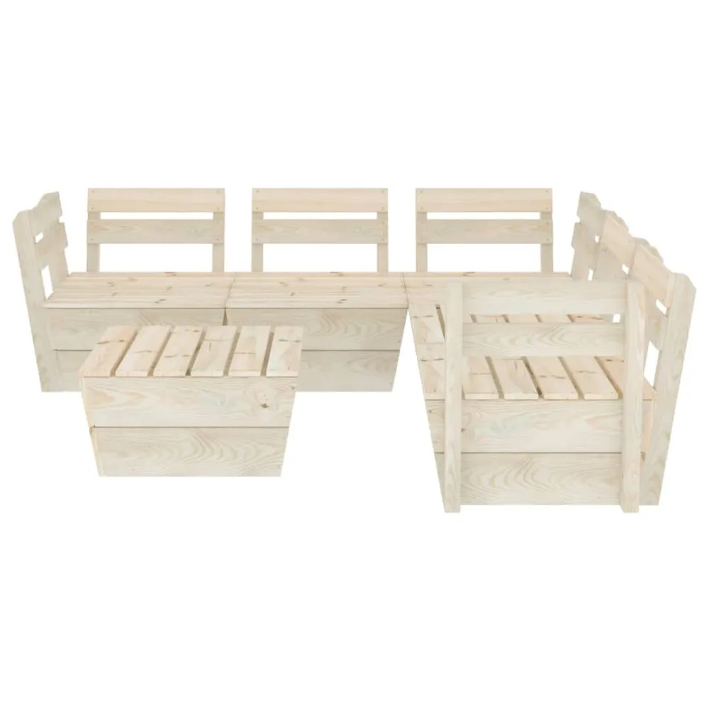 Draadeind 6-delige Loungeset pallet geïmpregneerd vurenhout