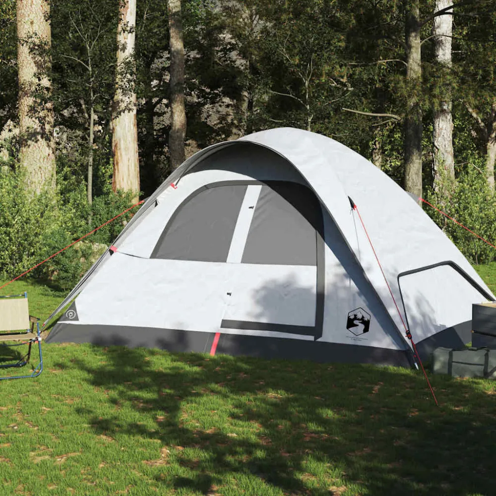 Draadeind Koepeltent 6-persoons waterdicht verduisterend stof wit