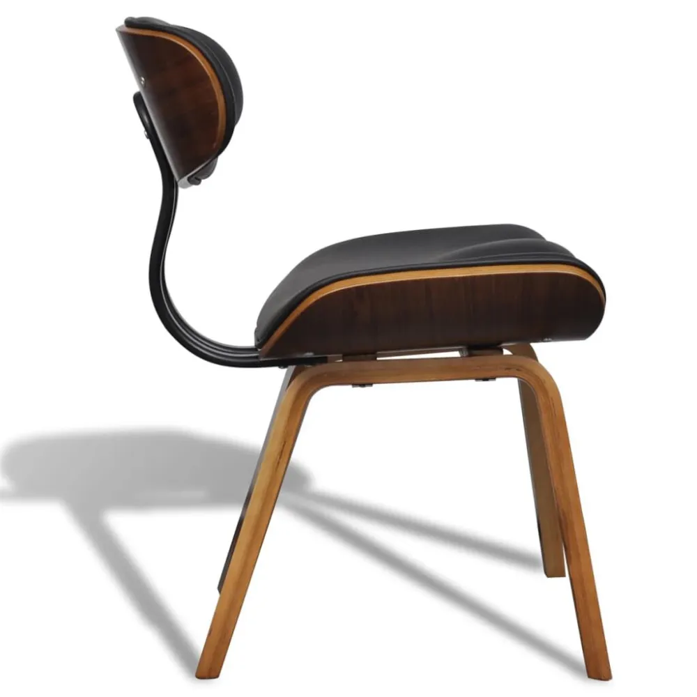Eetkamerstoelen 6 st gebogen hout en kunstleer met conische ring