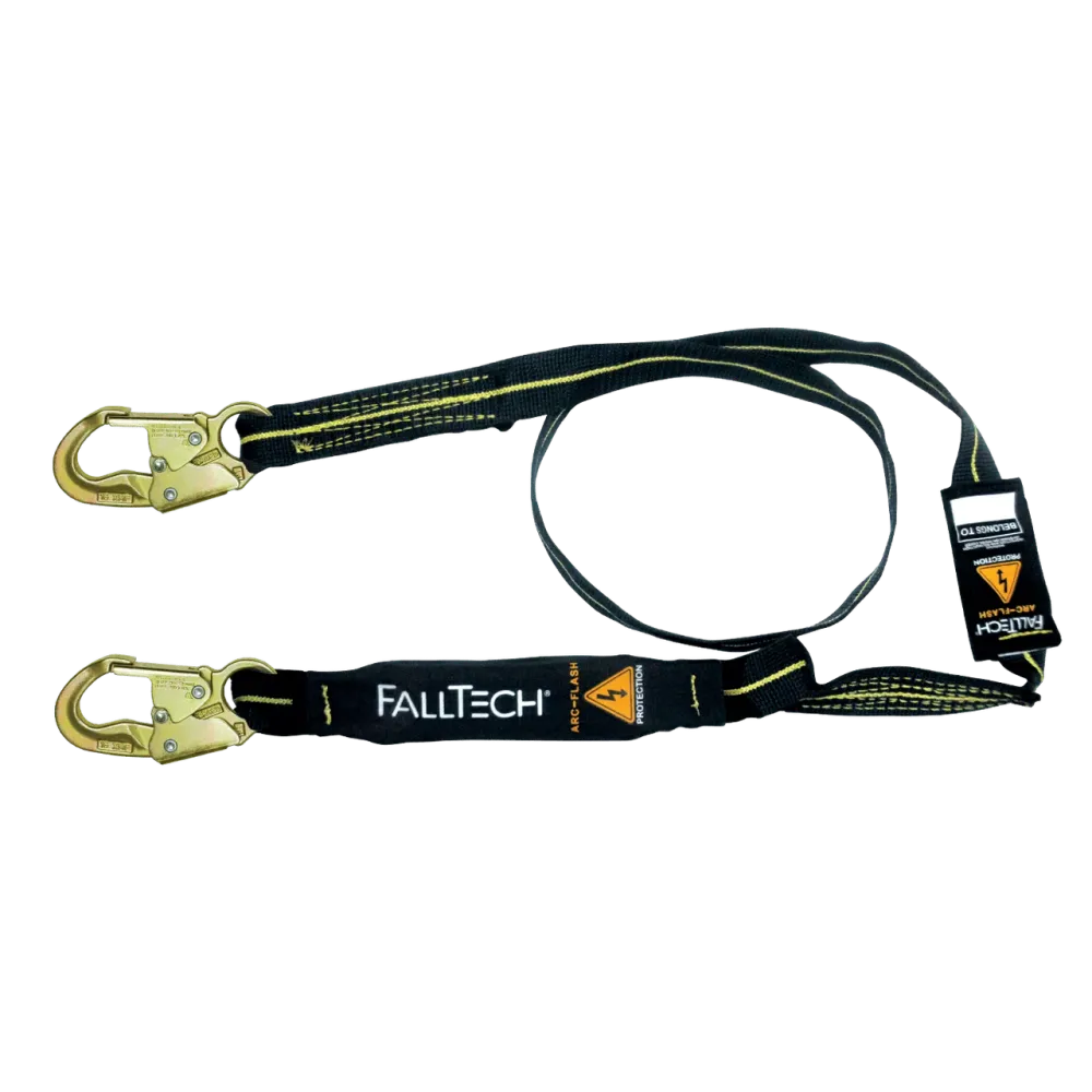 FALLTECH 6' Arc Flash Energy Absorbing Lanyard, Single-Leg w/ Staal Snap Hooks