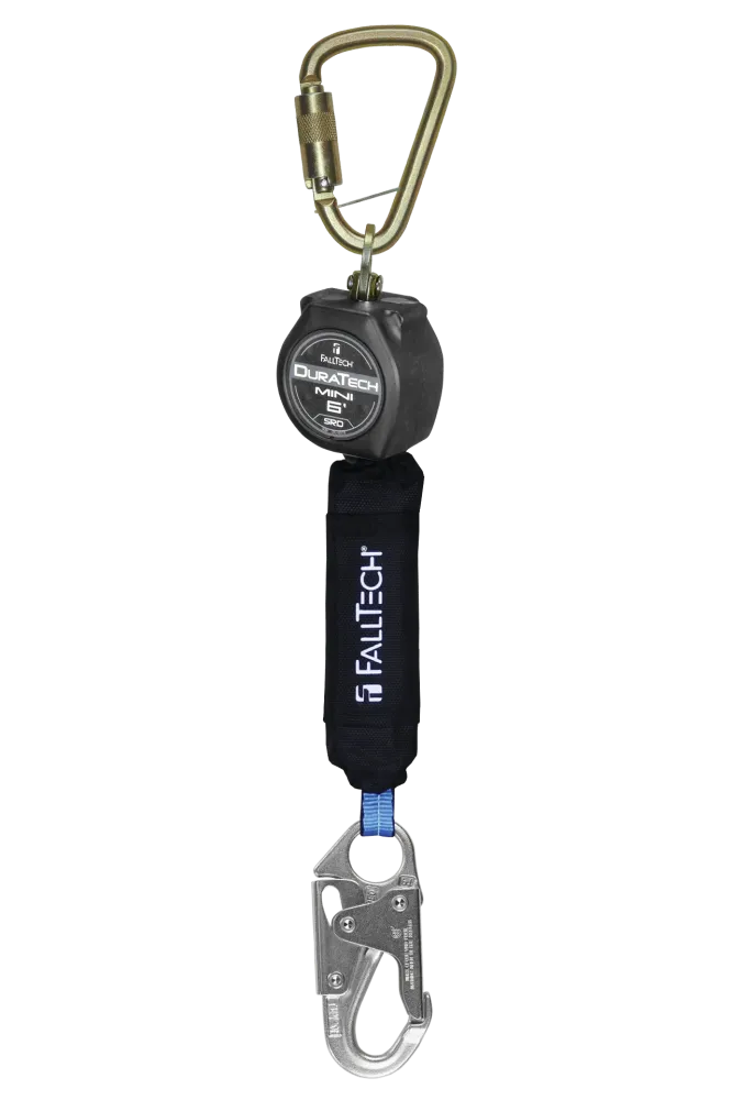 FALLTECH 6' DURATECH® Mini Class 1 Personal SRL-P w/ Steel Snap Hook, Includes Rvs Dorsal Connecting Carabiner