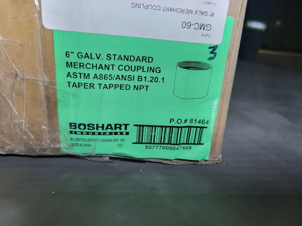 6" Galvanized Taper Tapped Coupling GMC-60 (Box 3)