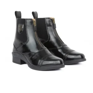 Gegalvaniseerd DIN 933 Women's Saturn Front-Zip Lederen Jodhpur Boots Black 6,5