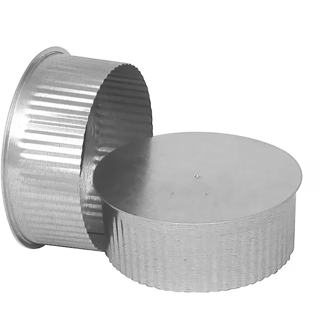IMPERIAL 6- dia Galvanized Rvs Crimped Small End Round End Cap