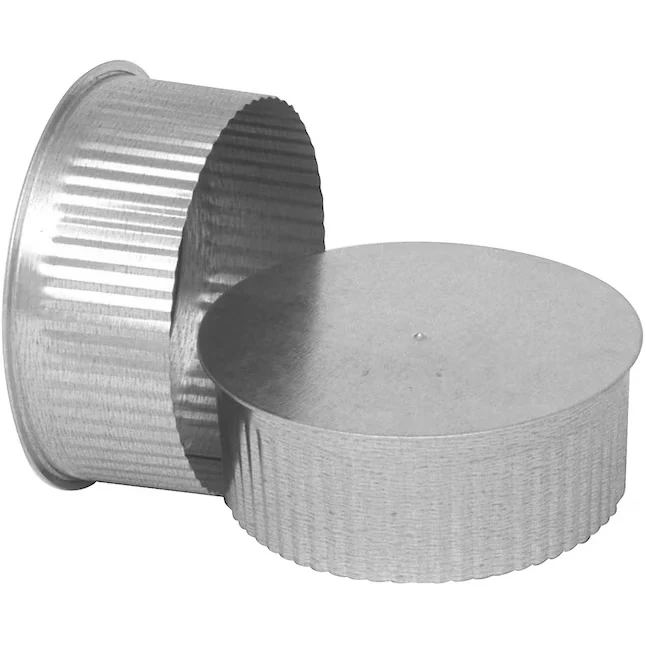 IMPERIAL 6- dia Galvanized Rvs Crimped Small End Round End Cap