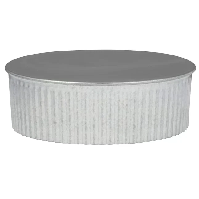 IMPERIAL 6- dia Galvanized Rvs Crimped Small End Round End Cap