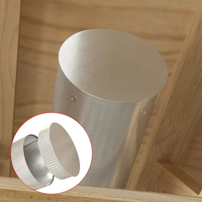 IMPERIAL 6- dia Galvanized Rvs Crimped Small End Round End Cap