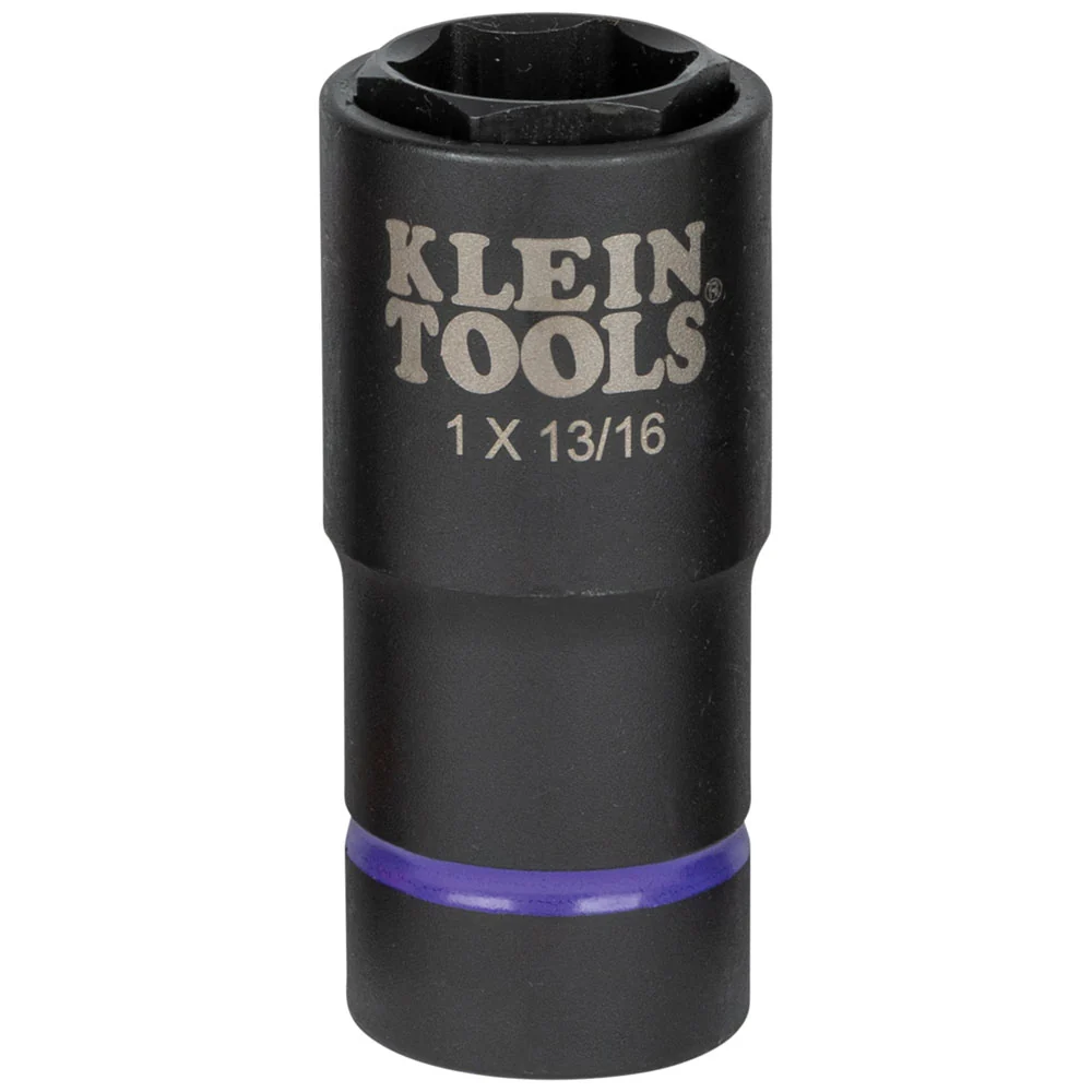 KLEIN TOOLS 2--1 Impact Socket, 6-Point, 1 and 13/16-Inch