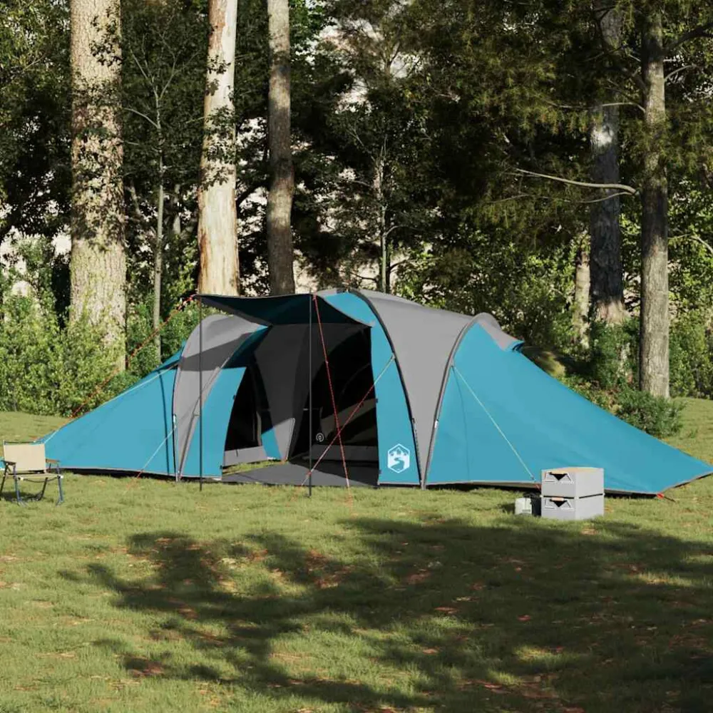 Koepeltent 6-persoons waterdicht blauw voor metaalconstructies