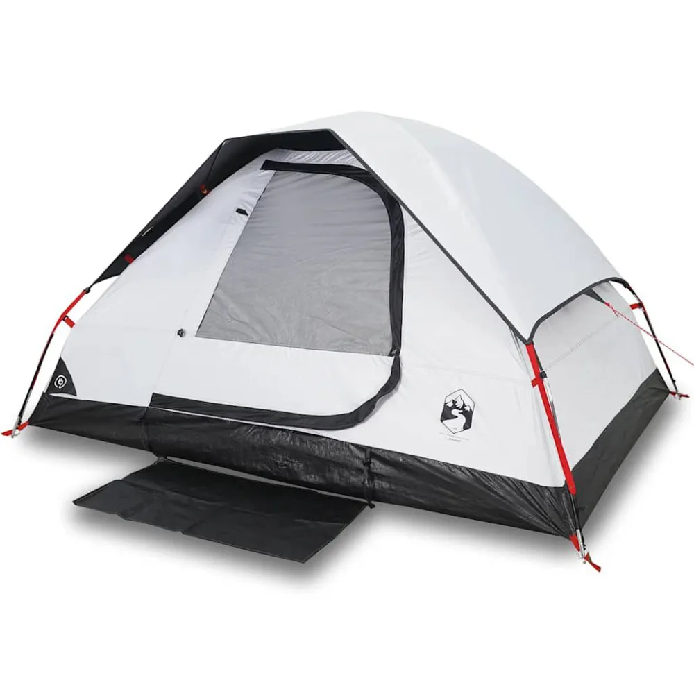 Koepeltent 6-persoons waterdicht verduisterend stof wit Heavy Duty kwaliteit