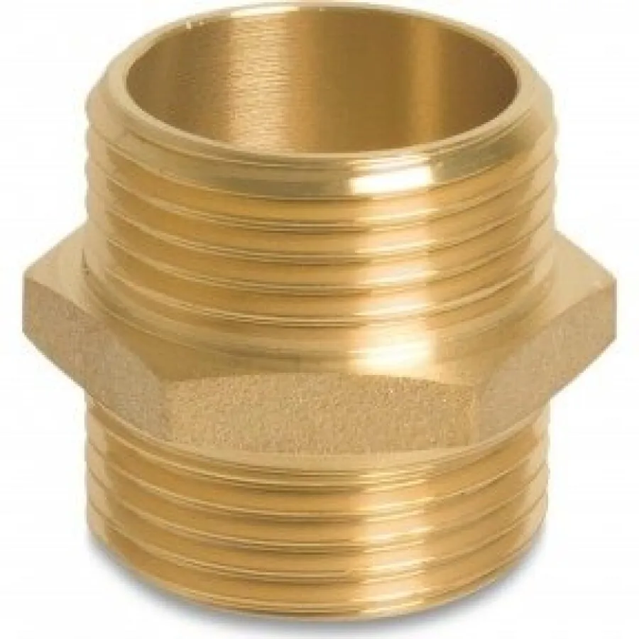 Profec Zeskant Dubbele nippel - Fig.280 - Messing - buiten/buiten - 1/2" | Voor Professioneel Gebruik