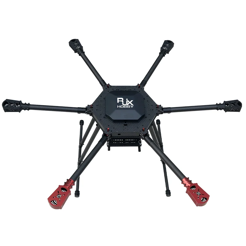 RJX 1000 mm 6-assige koolstofvezel paraplu opvouwbaar hexacopterframe met motorsteunen voor industriële drone - Met CE Keu...