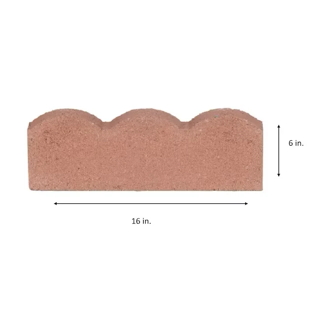 Scalloped 2- L x 16- W x 6- H Rood Concrete Straight Edging Stone