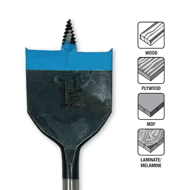Spyder 6-Piece x 6- Woodboring Spade Drill Bit Set