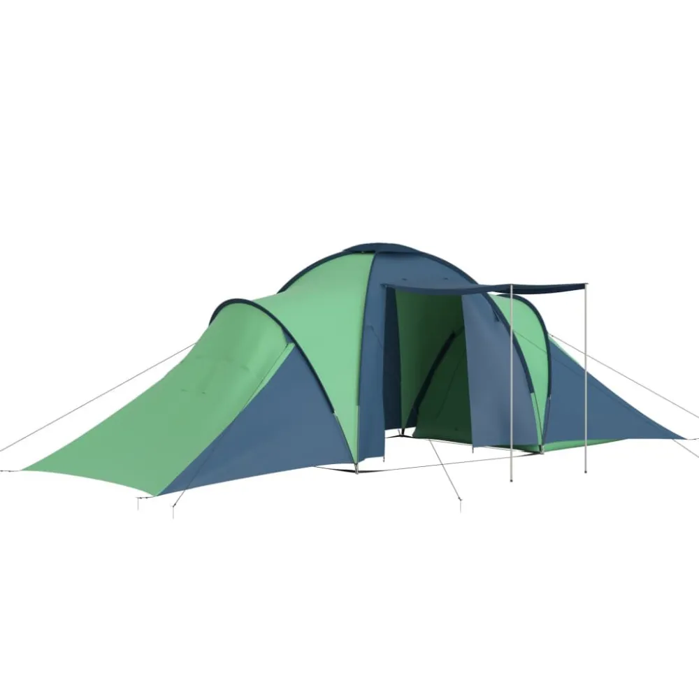 Tent 6-persoons blauw en groen | Hoge treksterkte | Weerbestendig