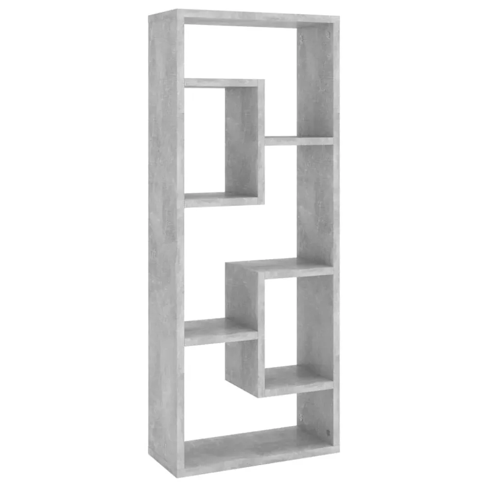 Wandschap 36x16x90 cm bewerkt hout betongrijs