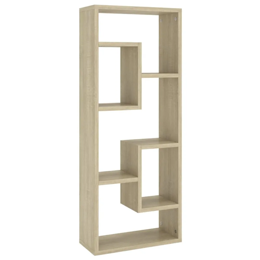 Wandschap 36x16x90 cm bewerkt hout sonoma eikenkleurig
