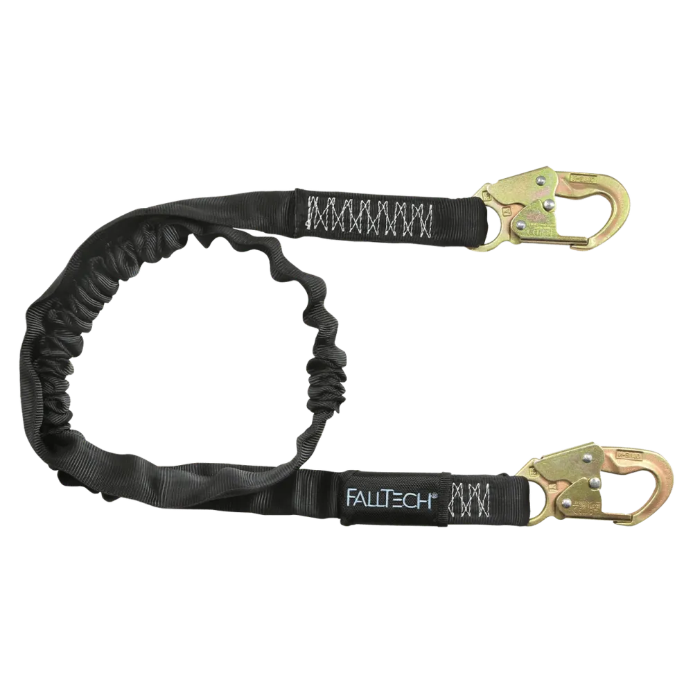Zeskantbout FALLTECH 6' HEAVYWEIGHT® Energy Absorbing Lanyard, Single-Leg w/ Staalsoort Snap Hooks