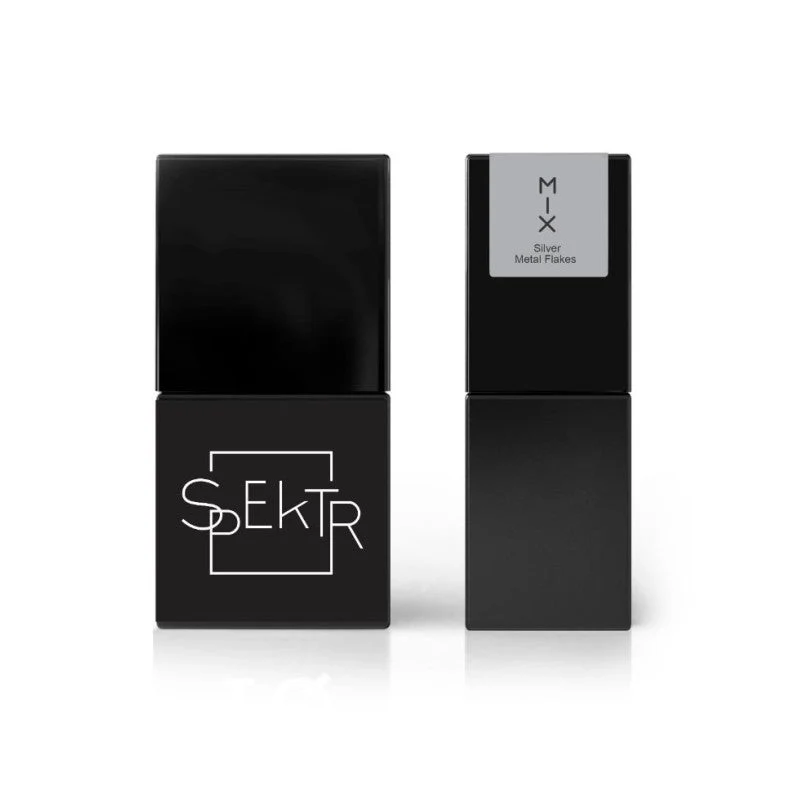 106 Silver metaal flakes MIX Esmalte semipermanente 10ml - AMATIX | Voor Rechts- en Linksdraad