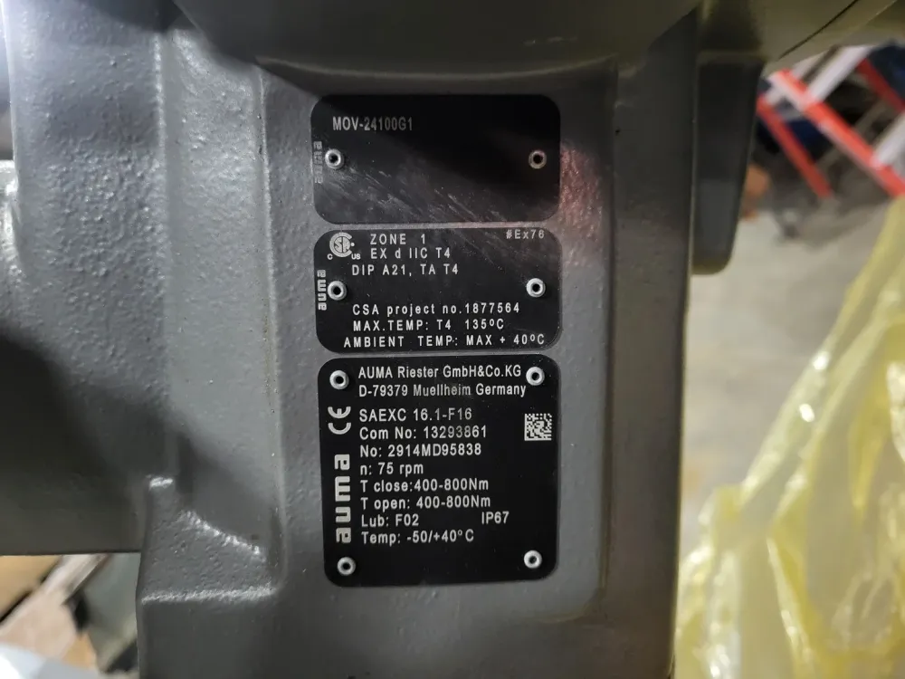 6" Class 2500 Stop Check Valve w/ Actuator SAEXC 16.1-F16 MOV-24100G1