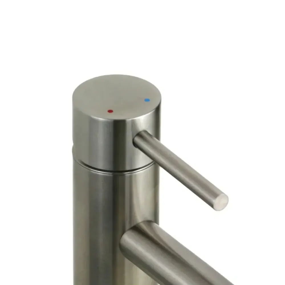 Composition mixers lang washbasin, bidet, and single-way shower TriaSix series brushed 316 steel