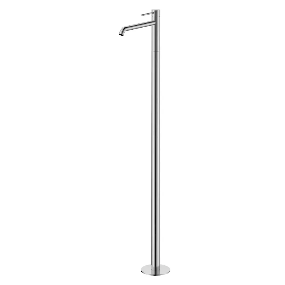 Freestanding basin mixer TriaSix series geborsteld 316 steel