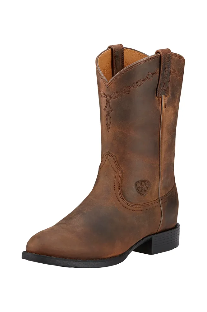 Heritage Roper Women's Western Boots Distressed Cappuccino 6