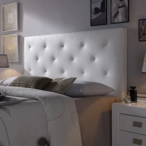 Hoofdeinde gestoffeerd Rhombus 160x60 cm Wit, Gewatteerd met Schuim, 8 cm zwaar