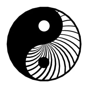 Metalen Decoratie Yin Yang, Zwart, 60x3x60 cm, EPIKASA roestvrij A2