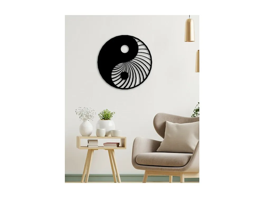Metalen Decoratie Yin Yang, Zwart, 60x3x60 cm, EPIKASA roestvrij A2