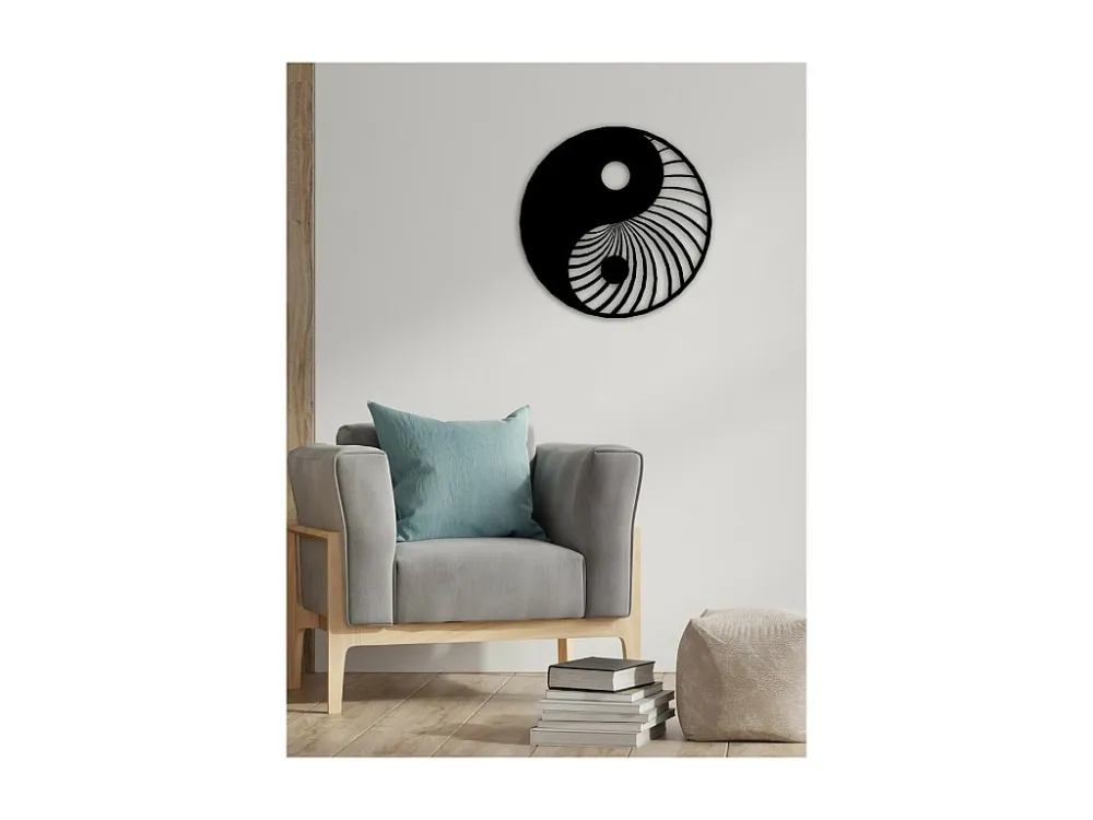 Metalen Decoratie Yin Yang, Zwart, 60x3x60 cm, EPIKASA roestvrij A2