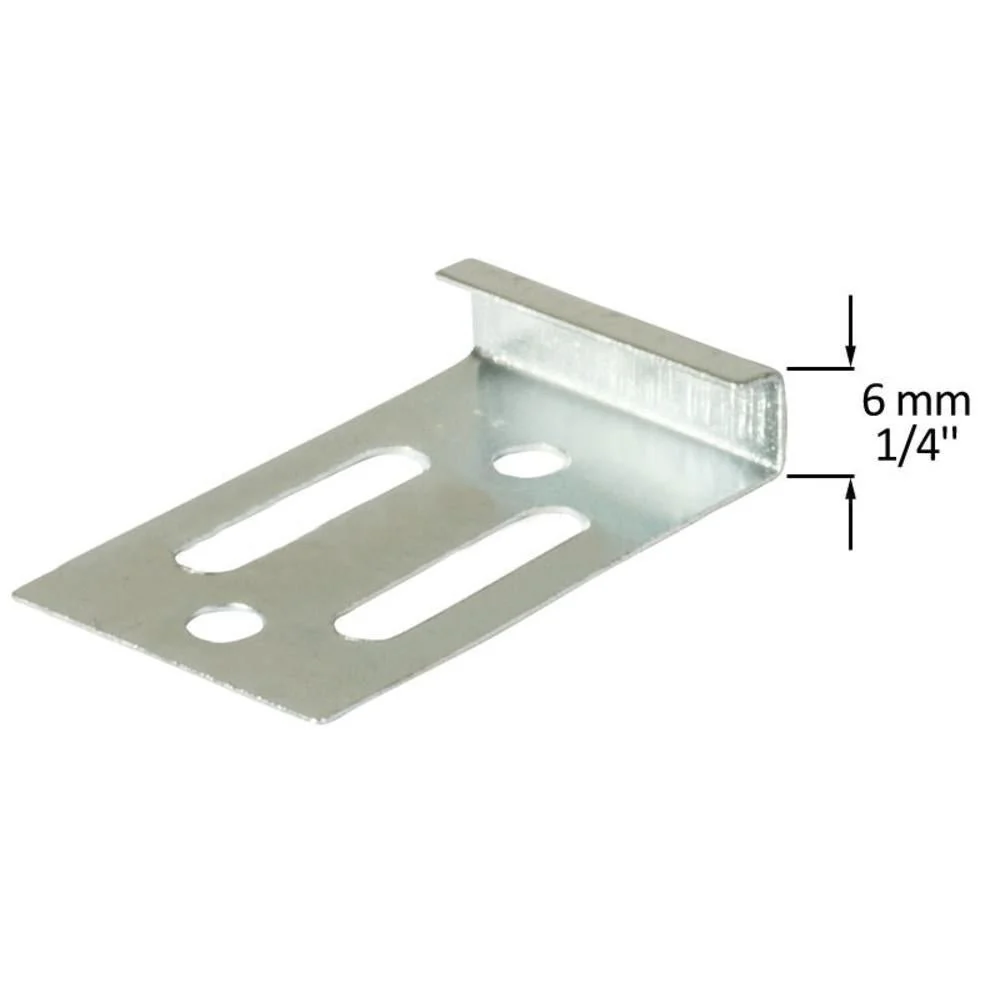 Vancouver Zinc Plated Mirror Clips - 6 mm Regelbaar Steel Support