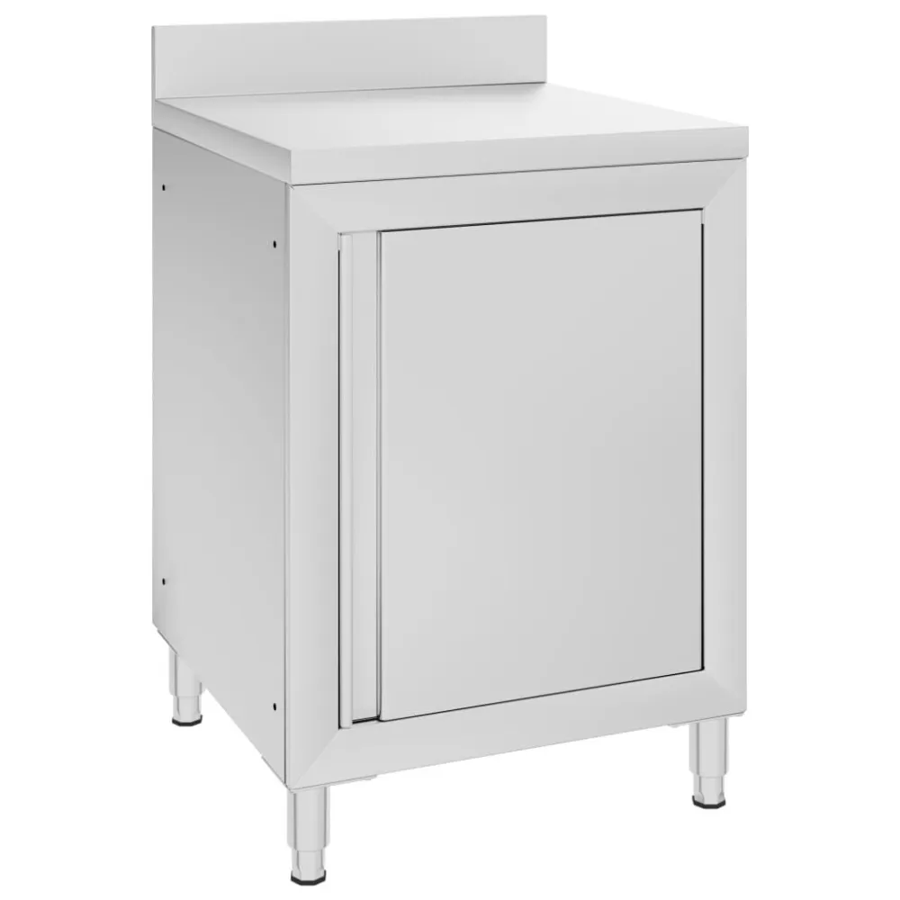 Werktafel met kast commercieel 60x60x96 cm roestvrij staal